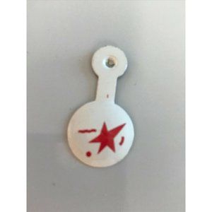 Vintage Small red white Shooting star  Pinback Button Metal Tab Tin Pin